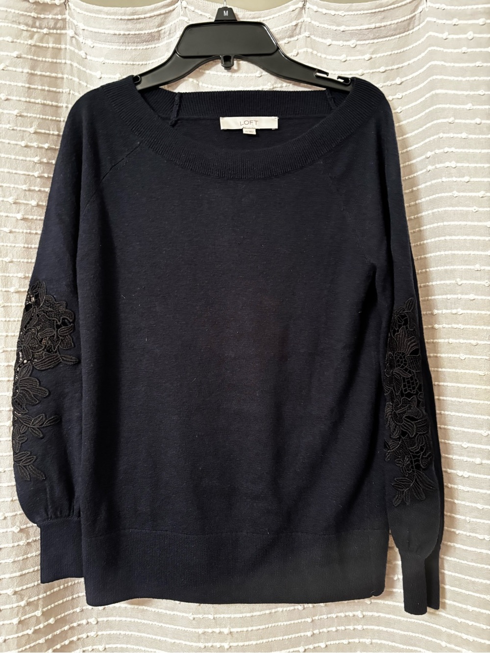 Loft black sweater XS with sleeve detail